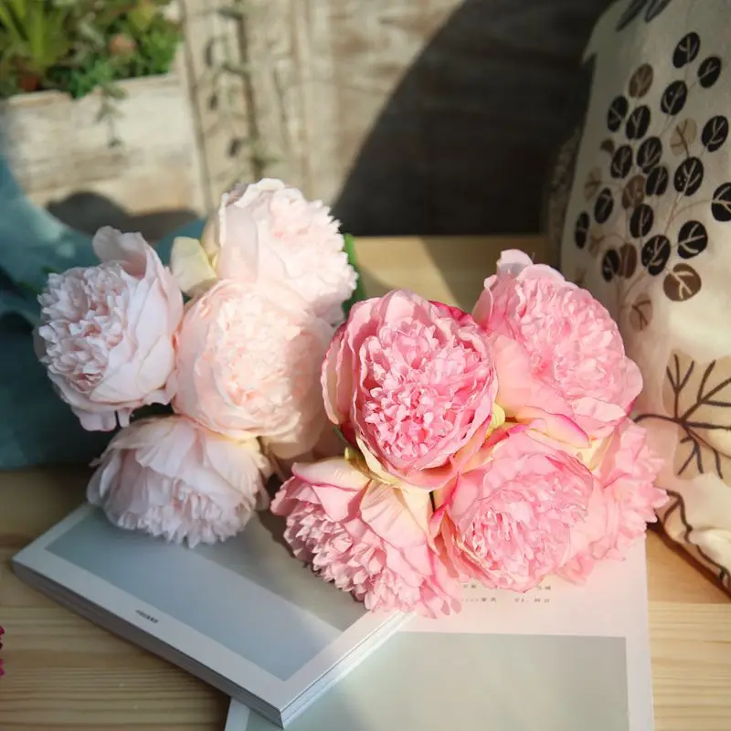 5 Heads Bouquet of Peonies Silk Flower Wedding Flower Bouquet Artificial Flower For Wedding Home Decoration DIY Bridal Bouquet 5 Heads Bouquet of Peonies Silk Flower Wedding Flower Bouquet Artificial Flower For Wedding Home Decoration DIY Bridal Bouquet