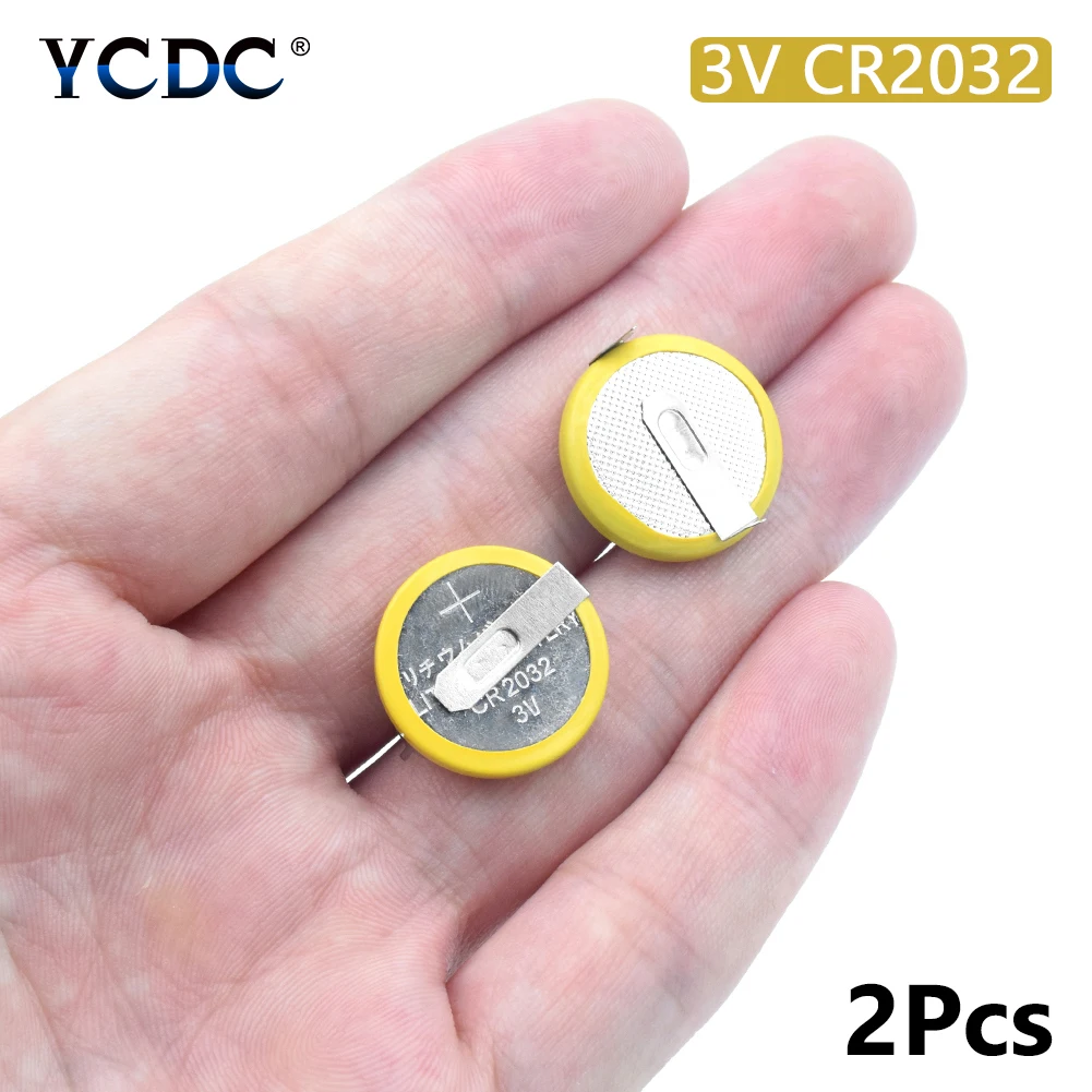 

Battery CR2032 3V 2 Tabs Coin Cell For Main Board Toy Electronic Scale 2Pcs