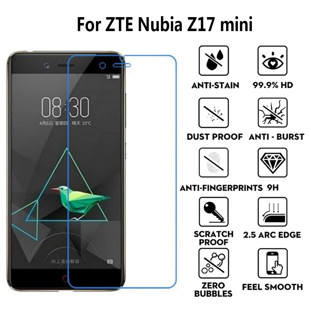 

2Pcs Nubia z17 mini Glass Tempered Original ZTE nubia z17 mini Screen Protector Film Cover for ZTE z17mini Tempered Glass 5.2''