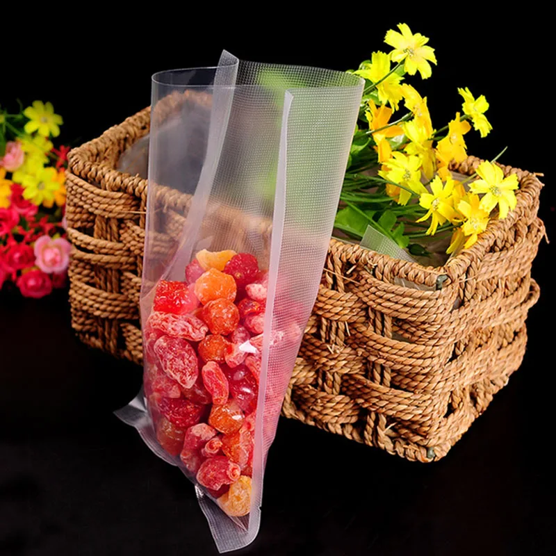 

100pcs/lot Grain Vacuum Bag Food Packaging Bag Household Vacuum Sealing Machine Cooked Food Fresh Bag Bacon Sausage Seal Bag
