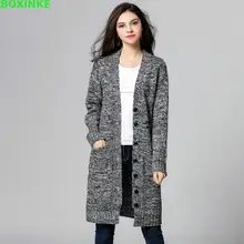 Autumn and winter Thick New Jumper In The Long Sleeved Sweater Coat Single Breasted Lady Warm With Fertilizer Increase XL-5XL