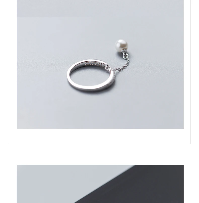 LINDAJOUX 925 пробы, серебряное кольцо с цирконием, с жемчугом, очаровательное, Открытое кольцо для женщин, S925, изменяемое размер, обручальные кольца