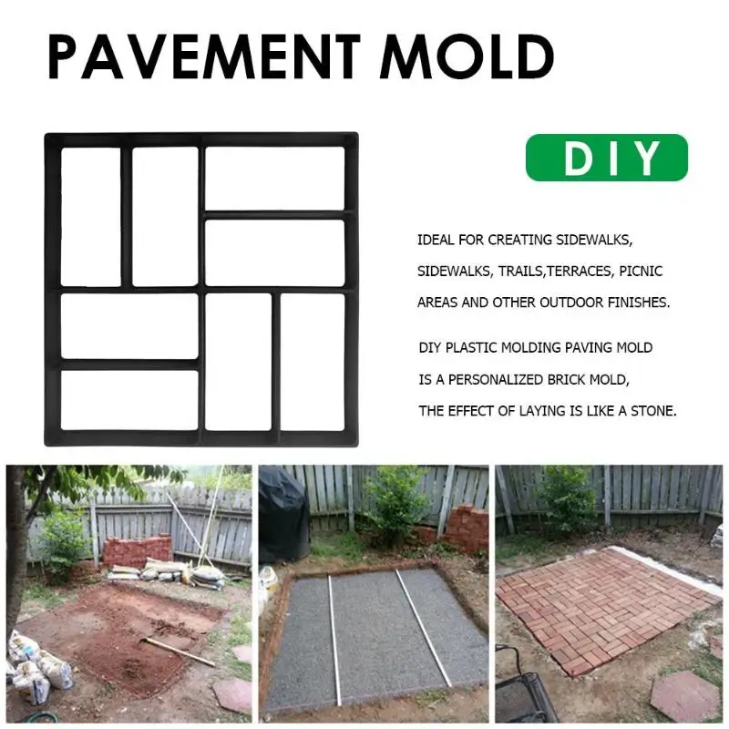 Garden Walk Pavement Mold Diy Manually Paving Cement Brick Floor