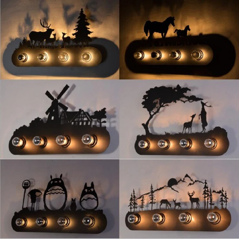 Lâmpadas de Parede estilo animal do vintage país Instalação : Montado na Parede
