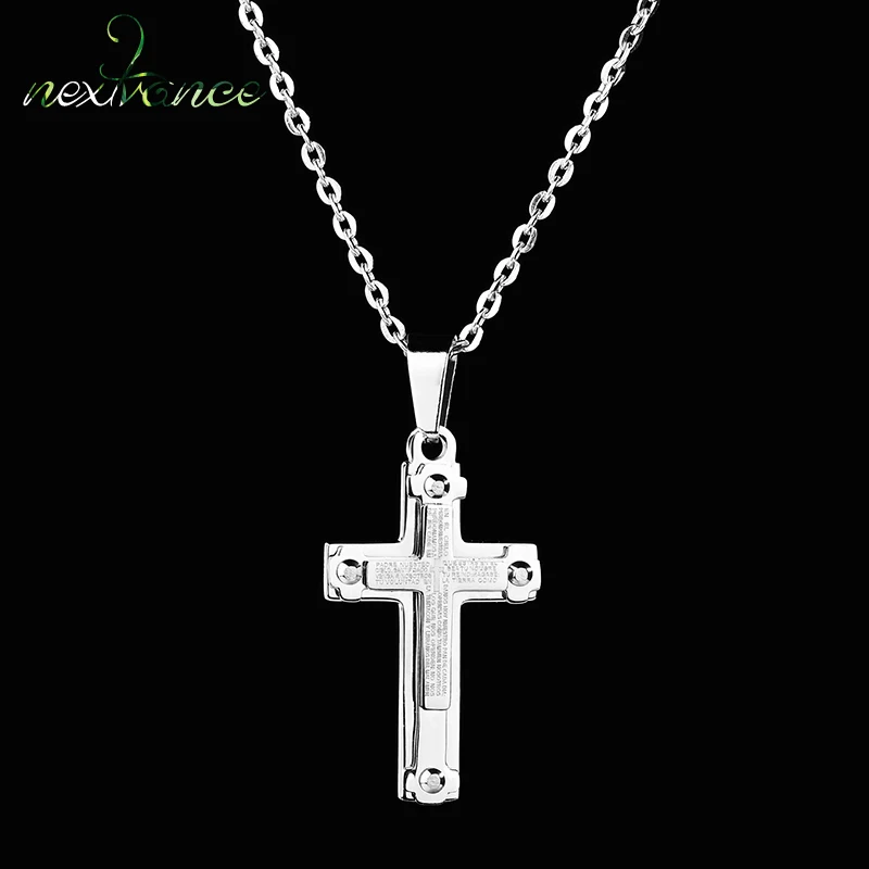 Ожерелье из нержавеющей стали Nextvance Religion с крестиком Библейское ожерелье