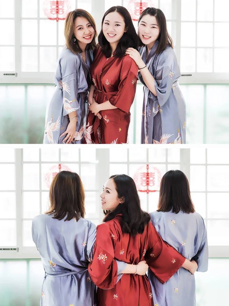 Лидер продаж синий женский Шелковый район халаты платье кимоно юката китайский Для женщин сексуальное женское белье пижамы плюс Размеры S M