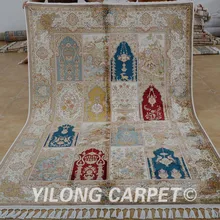 Yilong 5,6 'x8. 3' античный ручной работы персидский Тебриз ковер темно-синий ручной работы турецкий ковер(1814