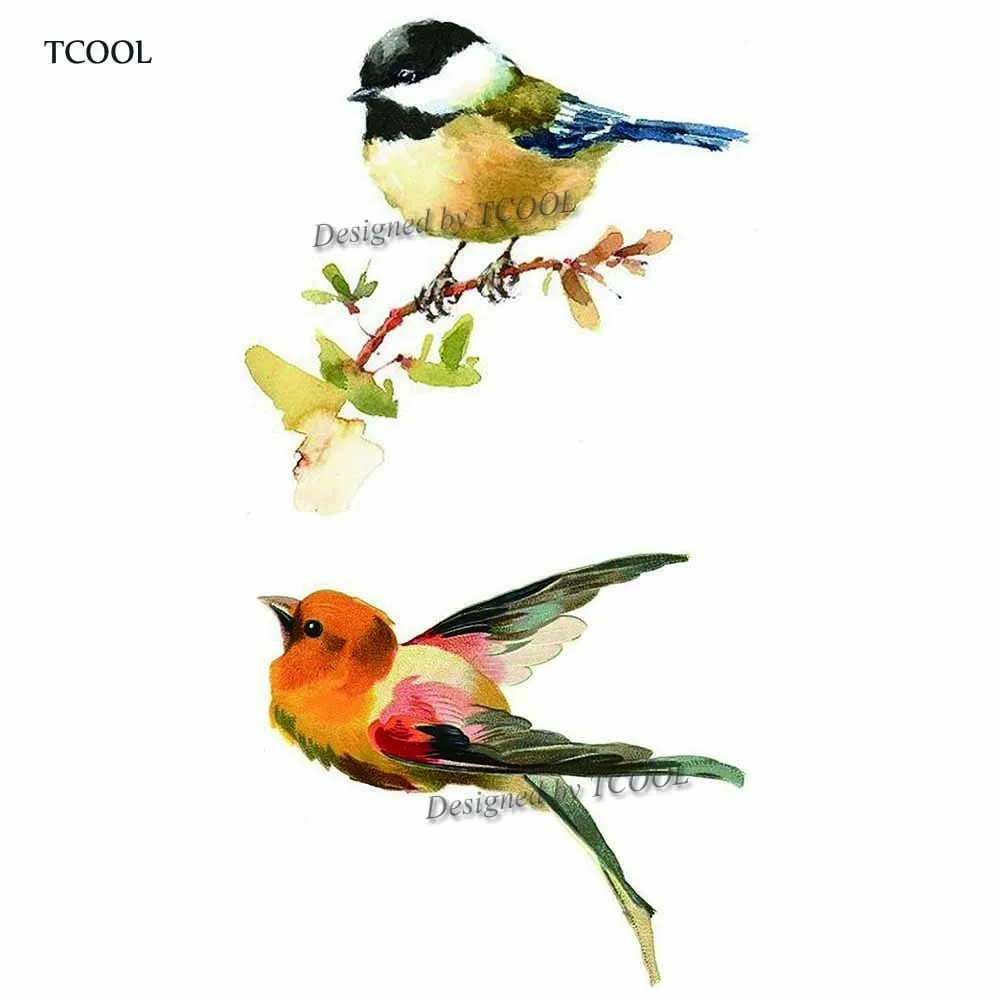 

HXMAN Birds Women Temporary Tattoo Sticker Tattoos for Waterproof Fashion Body Art Kid Hand Fake Tatoo 9.8X6cm A-360