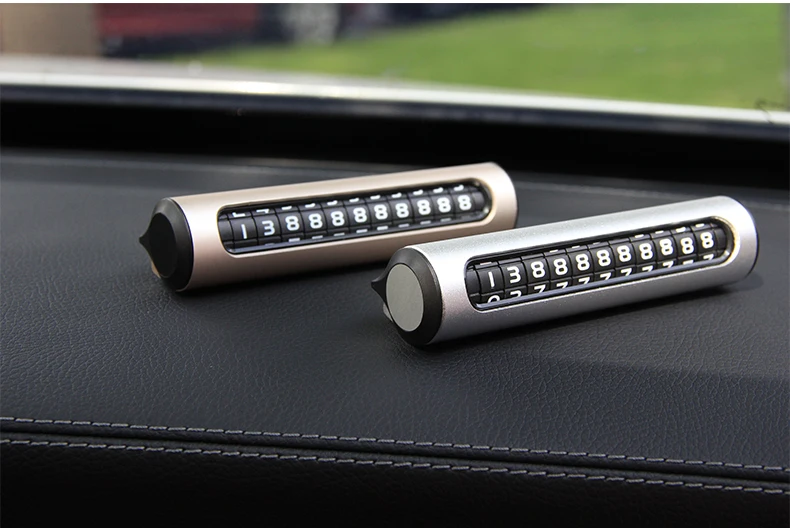 

1pc New Car Styling Alloy Temporary Parking Card Phone Rotatable Number Card Plate Telephone Park Stop Automobile Sticker
