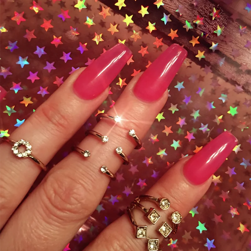 Многоцветные накладные ногти в американском стиле панк, яркие однотонные накладные ногти для девушек, балетные накладные ногти средней длины