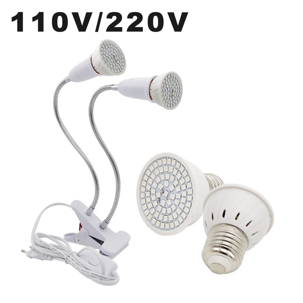 

110V 220V Full Spectrum E27 LED Plant Growth Lamp Bulb 48 60 80LEDs Growing Light Bulb For Indoor Garden Plants Hydroponics Grow