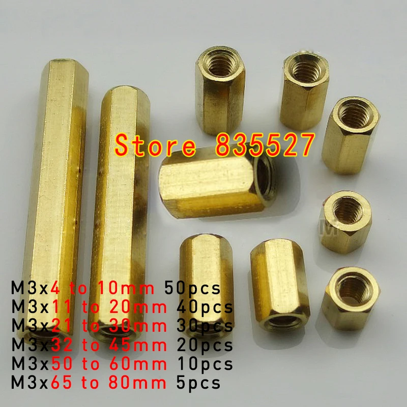 Ochoos M440 Hexagonal Threaded Double Pass Brass Spacers Hexagon Copper Post Fasteners Ochoos M440 Hexagonal Threaded Double Pass Brass Spacers Hexagon Copper Post Fasteners