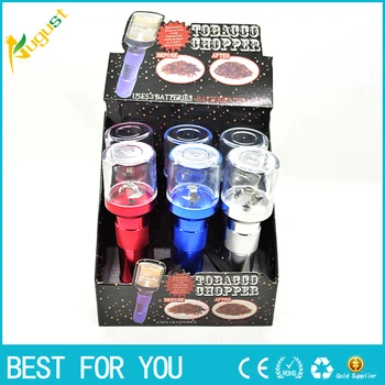 

Free Shipping 12pcs/lot Aluminum Electric Tobacco Grinder Crusher Herb Spice Smoke torch Grinders