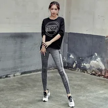 Спортивный костюм для Для женщин Йога набор тренировки Фитнес Костюмы Paded тренажерный зал тонкий работает Леггинсы+ топ комплект спортивный костюм Для женщин