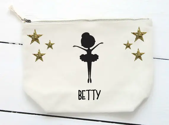 

customize Ballet Dancer Cosmetic Pouch,Storage Bags dance squad birthday New Year Christmas Make up Party purses favors gifts