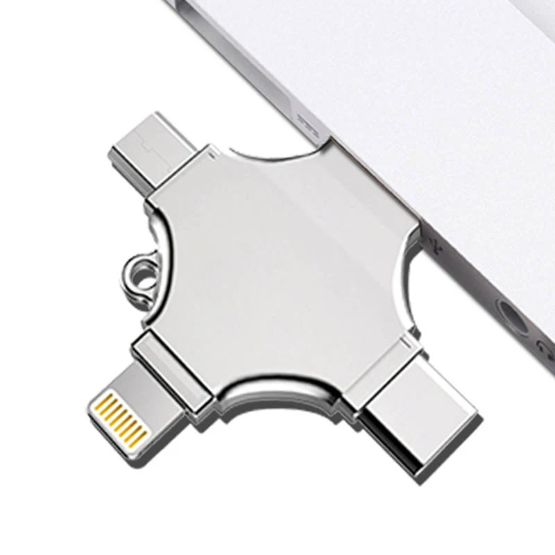 Флешка Ingelon 4in1 мини usb flash drive 32 ГБ pen drive металл memoria usb stick otg типа с micro usb для iphone ipad mac pendrive 32 ГБ флешки