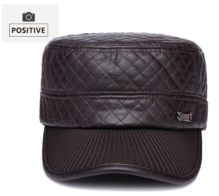 New Warm Winter spring Ear Flaps For Men Hat Thickened Baseball Cap With Ears Men'S Flat top hat Can be waterproof hat_voghion.com