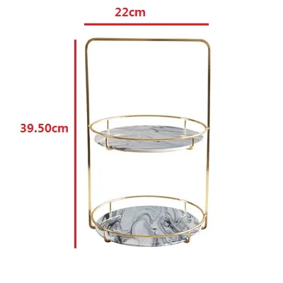 Мраморная Косметическая двойная стойка для хранения торта декоративный поднос для хранения лоток для хранения в скандинавском ванной комнате стеллаж для хранения мусора - Цвет: cack rack a S grey