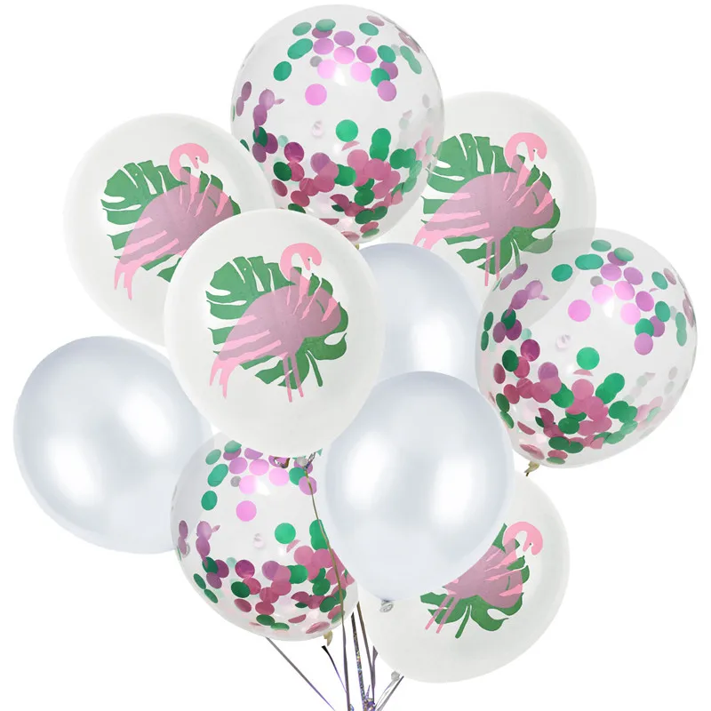 

Flamingo Personality Balloons Flamingo Turtle Back Leaf Two-color Latex Balloon Birthday Party Decoration Kids Decorative Shower
