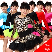 Платье с длинными рукавами для девочек платье для латинских танцев платье детей Saia социальной Бейонсе купальник бальные танго сальса Румба Сумба костюм