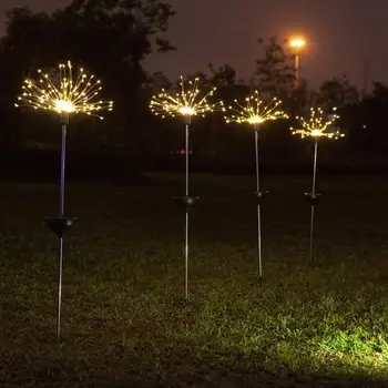 

2pcs 90 LED DIY Fireworks Decorative Lamp String Light Solar Waterproof Underground Lamp Twinkle Lights Garden Decoration New