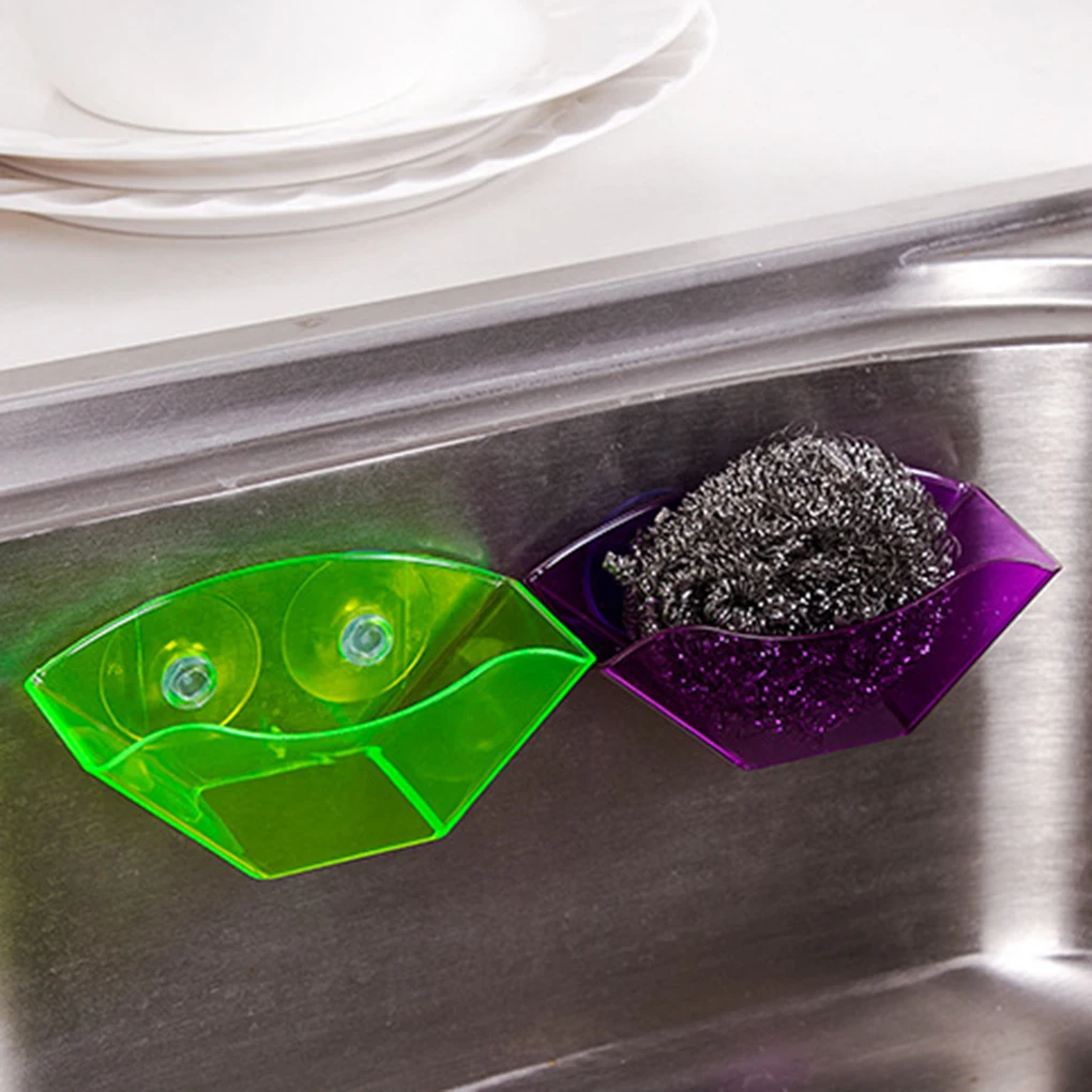 Kitchen Sink Suction Holder Sponges Scrubbers Soap Storage Rack Suction