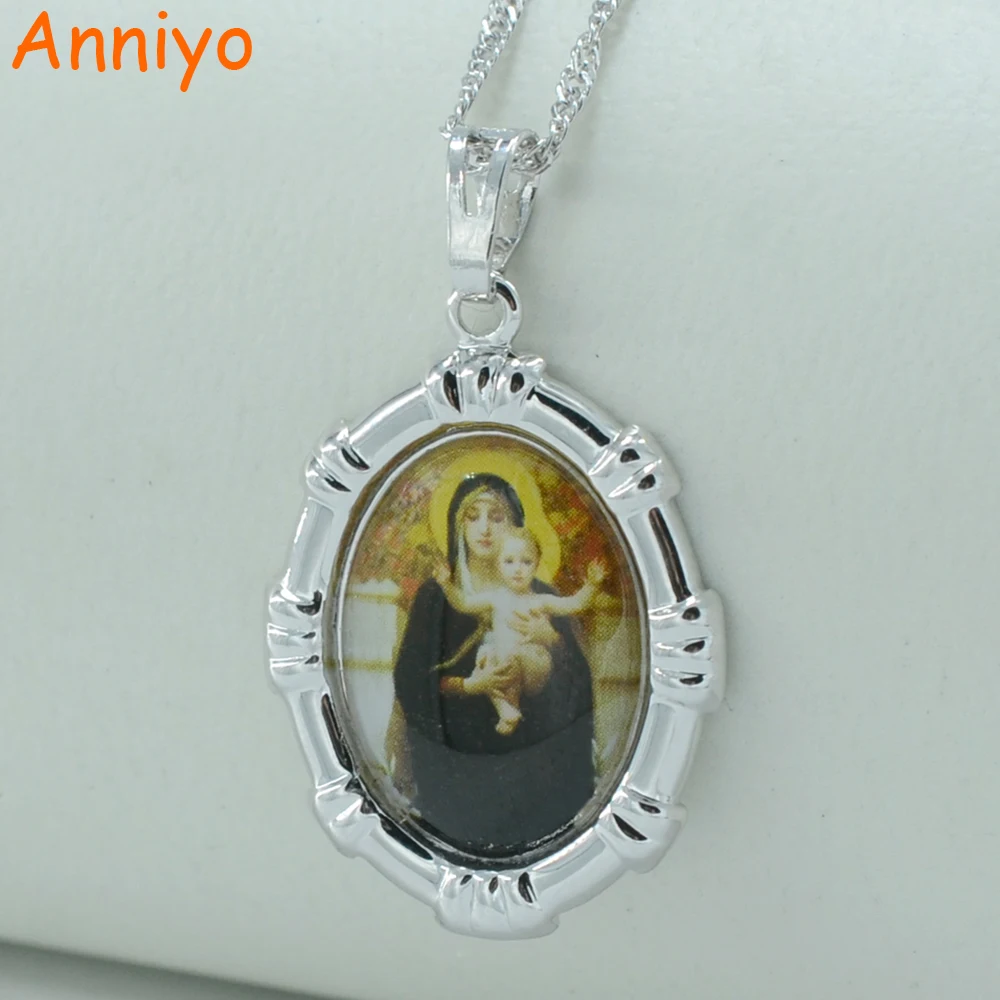 Anniyo Orthodox Necklace Pendants Women,Religious Catholic Necklaces