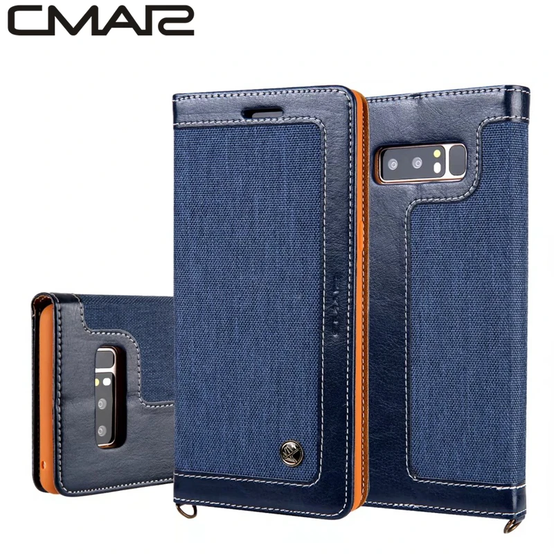 

CMAI2 Denim Cowboy Leather Case For Samsung Galaxy Note 8 Case Flip Wallet Cover For Samsung Galaxy Note 8 Phone Stand Case Bag