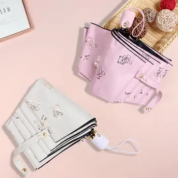 

Sun umbrella three fold umbrella automatic bronzing black gummy bear umbrella