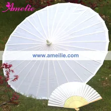 Livraison gratuite! Parapluie chinois en soie blanche pour mariage