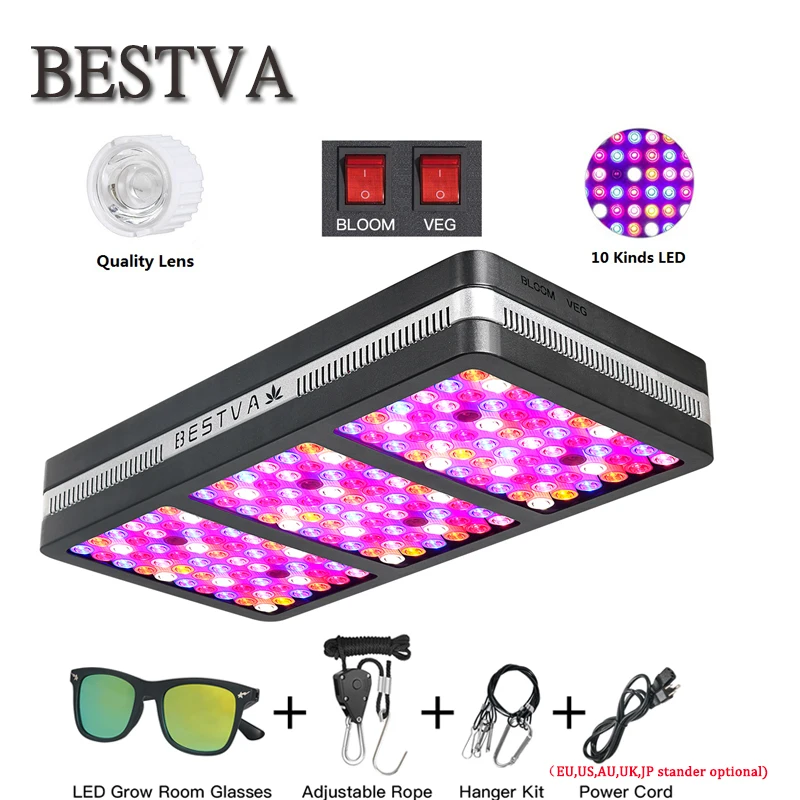 BestVA LED crecer luz Elite600W 1200 W 2000 W lleno espectro para interior de efecto invernadero carpa de las plantas crecen luz led verduras Bloom modo - 1