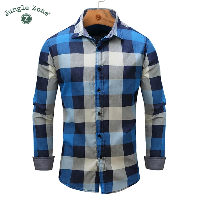 Cuadros Larga Europeo Para Camisa Tamaño De Los Hombres Manga Hombre Camisas 4AR5jL3