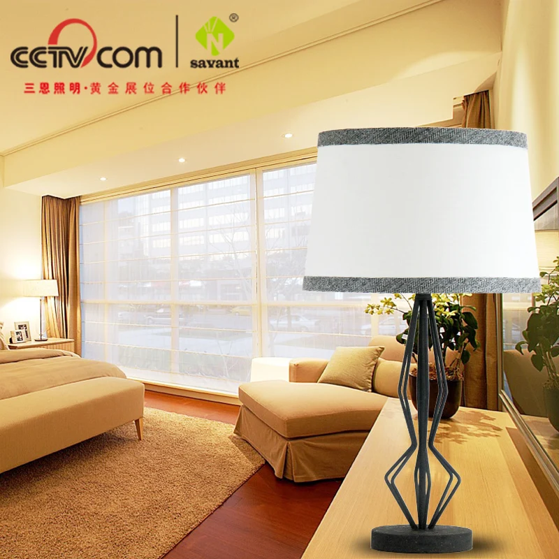 Three ex lighting lamp warm cloth lace led stainless steel fabric living room office bedroom bedside | Освещение