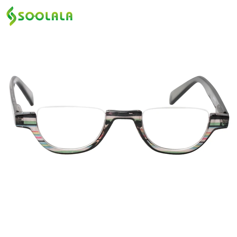 SOOLALA с плоским верхом полу-очки для чтения без оправы Для женщин Для мужчин новые дешевые пресбиопии очки для чтения с кожаный чехол+ 1,0 до 4,0