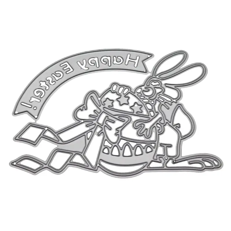 

Happy Easter Rabbit Egg Metal Cutting Dies Stencil DIY Scrapbooking Album Stamp Paper Card Embossing Crafts Decor