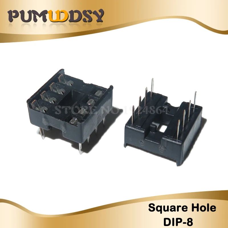 

10pcs DIP-8 Square Hole 8 Pins 2.54MM DIP8 IC Sockets Adaptor Solder Type IC Connector