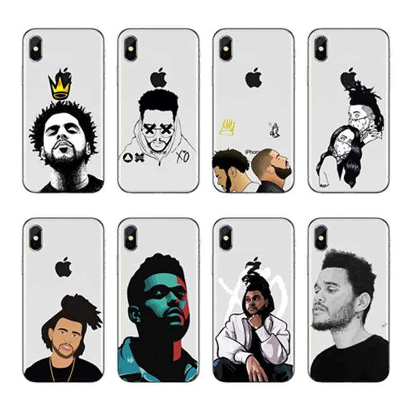 

J COLE The Weeknd Starboy Pop Cantor Soft silicone TPU Coque Phone Case Capa Para iPhone Da Apple X 8 alem de 7 plus 6 5 4