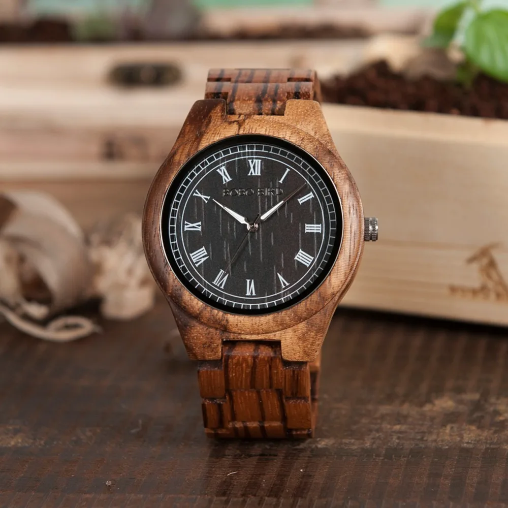 BOBO BIRD Luxury Antique Mens Wooden Watch O18-O19 Roman Numerals Uomo Orologio in Gift Box Accept Drop Ship OEM