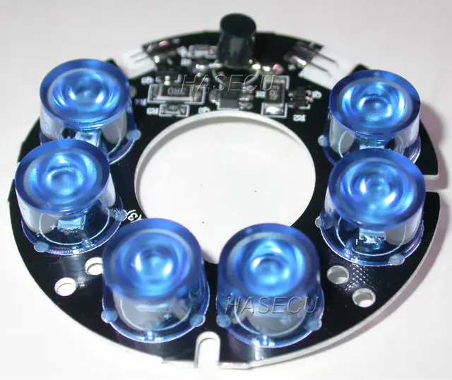 Infrared 6x SMT flat type IR LED board module for CCTV camera night vision (diameter 53mm / 22mm) 80 degree emitting angle ONLY 1