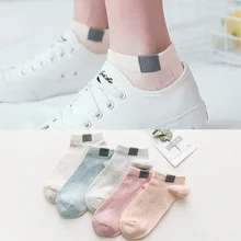 5 пара/лот, носки для женщин, летние хлопковые короткие носки с медведем, яркие цвета, женские повседневные носки, Женские носочки
