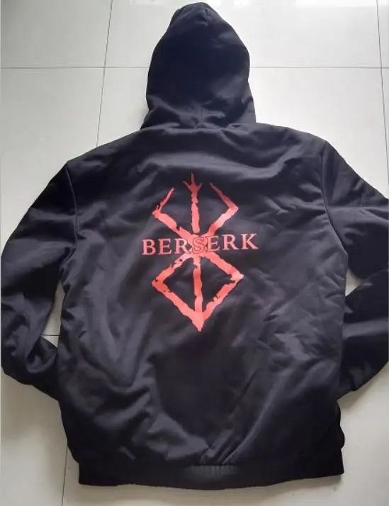 BERSERK Guts Cosplay Unisex Coat Anime Thicken Warm Jacket Hooded Sweater