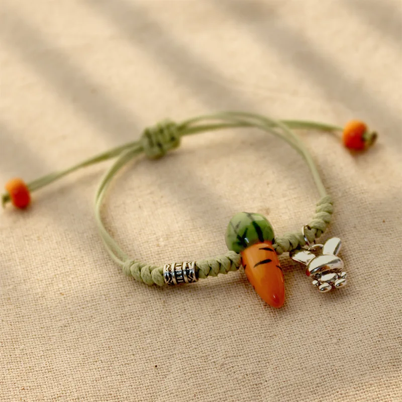 

Wholesale Cute Cartoon Bunny Carrot Ceramic Bracelet Original Simple Jewelry