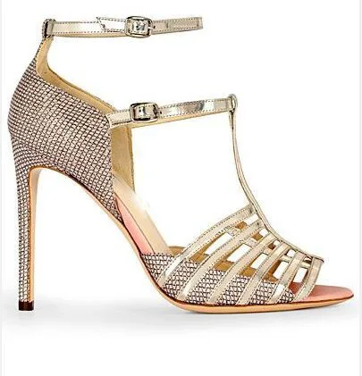 

2017 new fashion peep toe sandals concise striped pattern buckle strap design convenient so sexy summer first choice