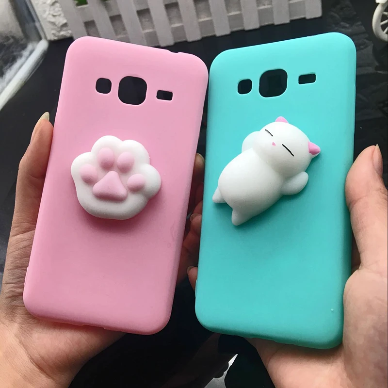 For Samsung Galaxy J3 2016 Squishy 3d Cat Case For Galaxy J3 2015 Ultra-thin Silicon TPU Soft Candy Color Back Cover phone case (1)