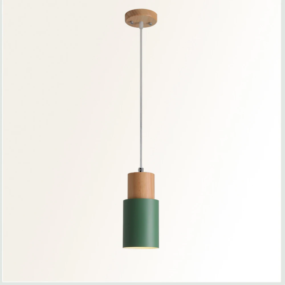 Designer-Nordic-simple-Wood-Pendant-Lights-led-hang-lamp-Colorful-Aluminum-fixture-Kitchen-Island-bar-hotel-home-decor-E2712