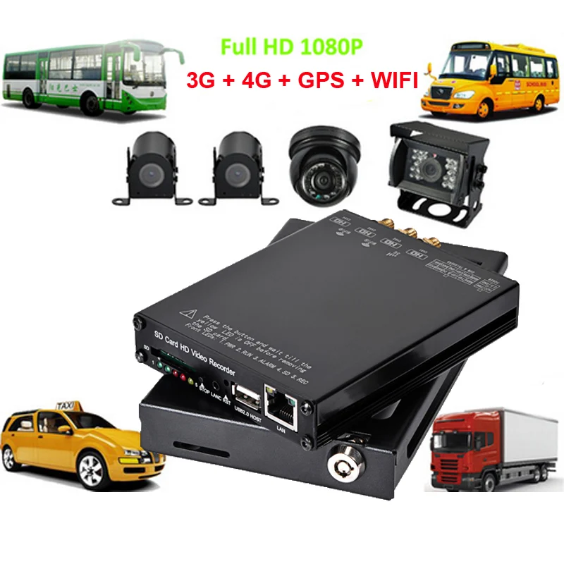 HD 1080P 3G WIFI 4CH Vehicle Surveillance Mobile DVR Monitoring System