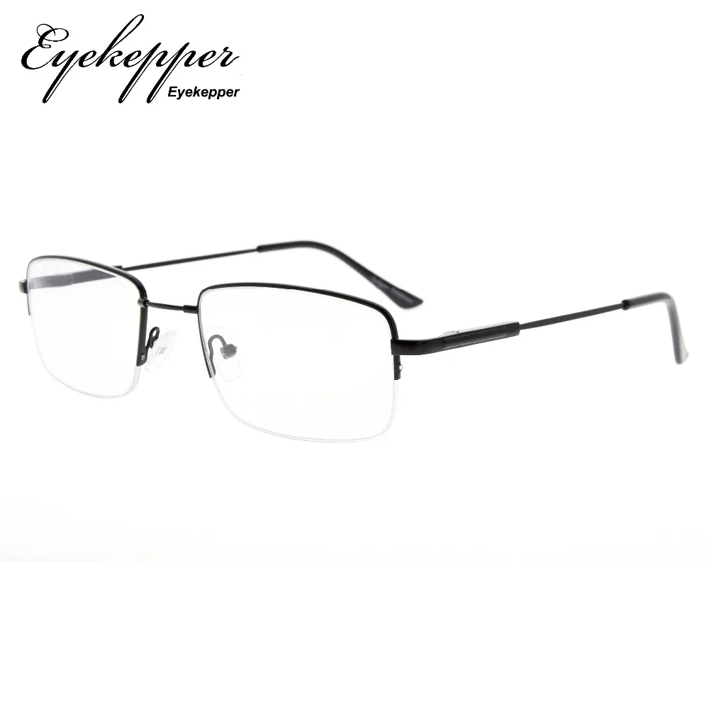 R1702 Eyekepper Mens Half-Оправа очков для чтения очки для чтения с гибкой титановый крепеж и храм 0,00~ 4,00