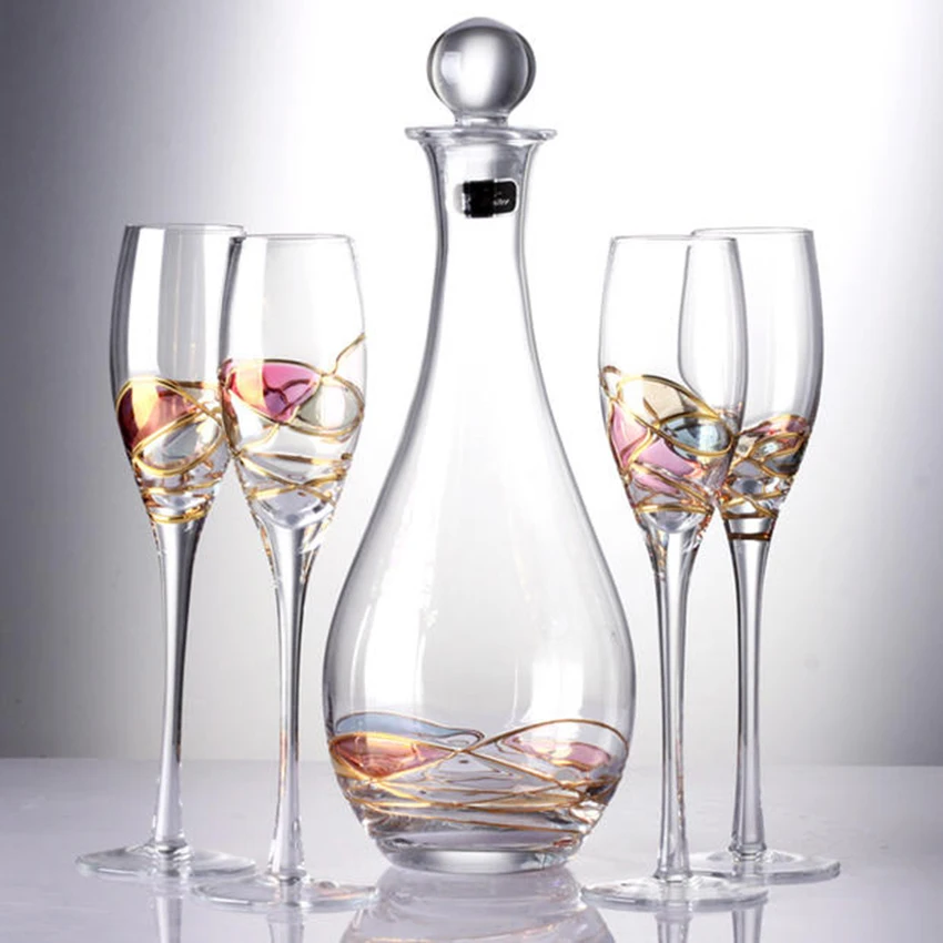 

High quality Luxury Lead-free crystal Champagne Flutes Glass cup transparent goblet Party beer wine glass Drinking Ware