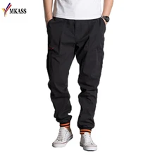 Новинка, Брендовые повседневные штаны для бега, одноцветные компрессионные штаны для мужчин, хлопковые брюки, мужские брюки-карго, мужские Леггинсы