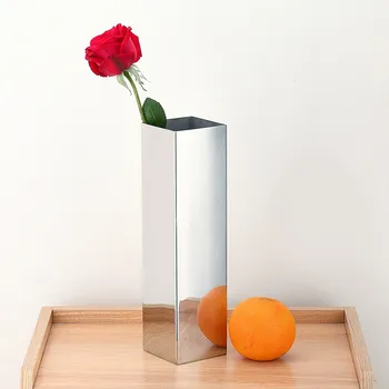 

Home Decor Vases European Style Stainless Steel Square Household Decoration Small Vase